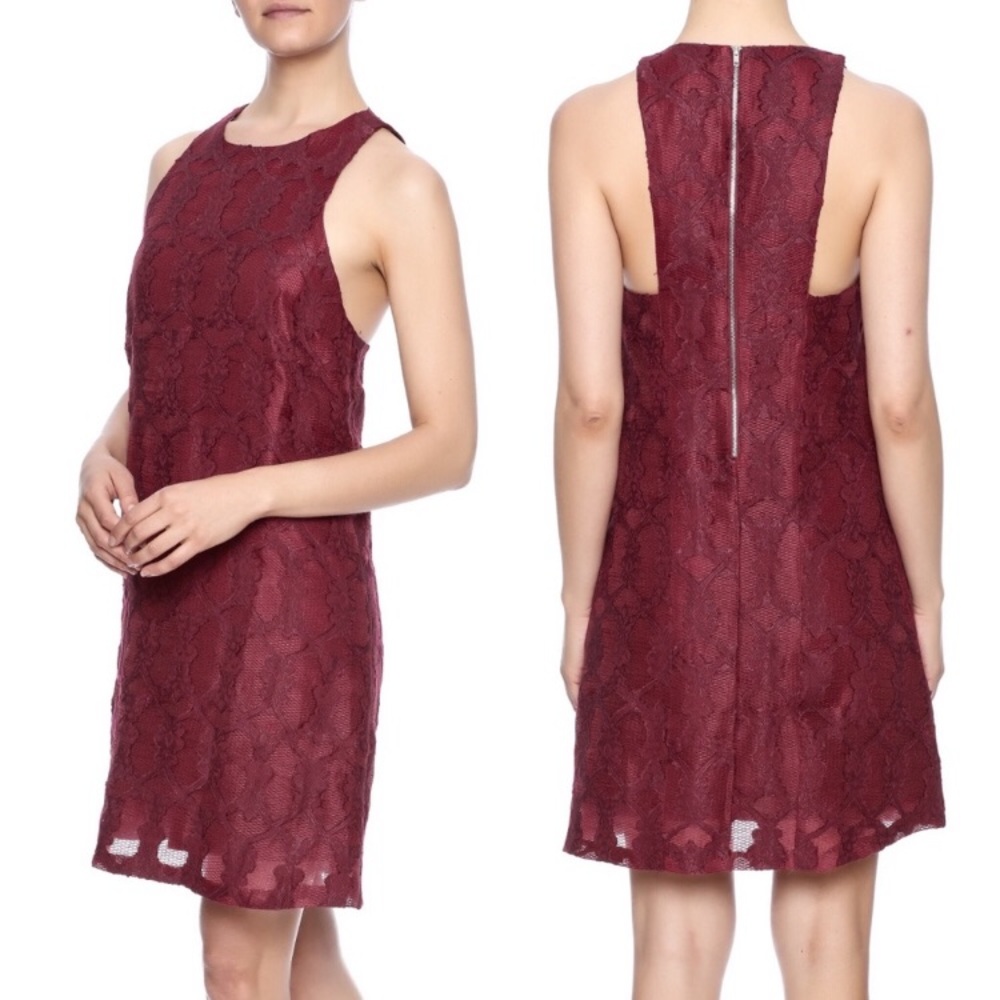 [Everly] Maroon Red Wine Lace Victoria Dress Small